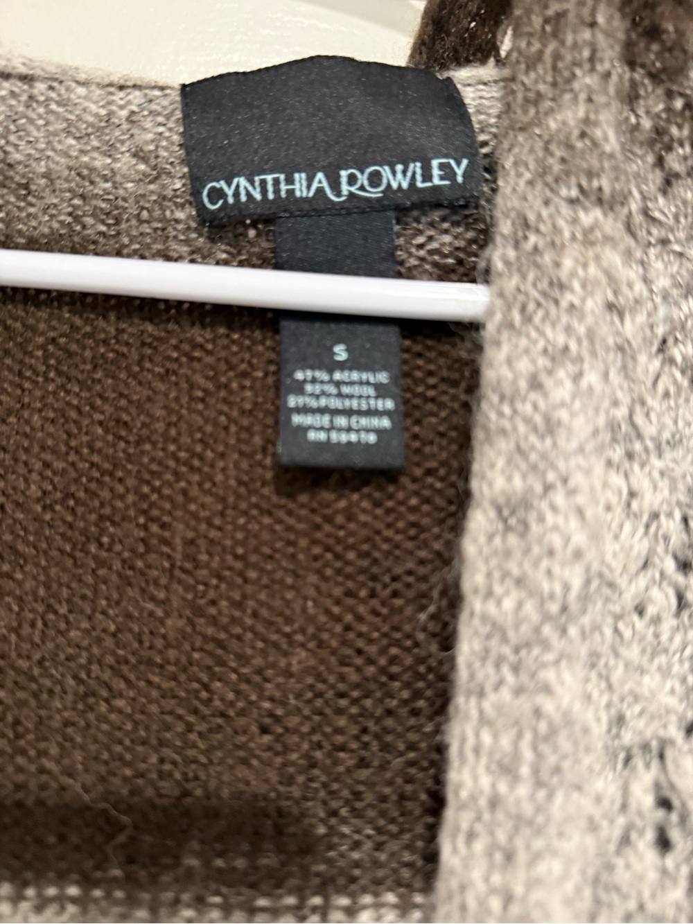Cynthia Rowley Brown and Gray Ombre Open-Front Cardigan - Picture 2 of 2